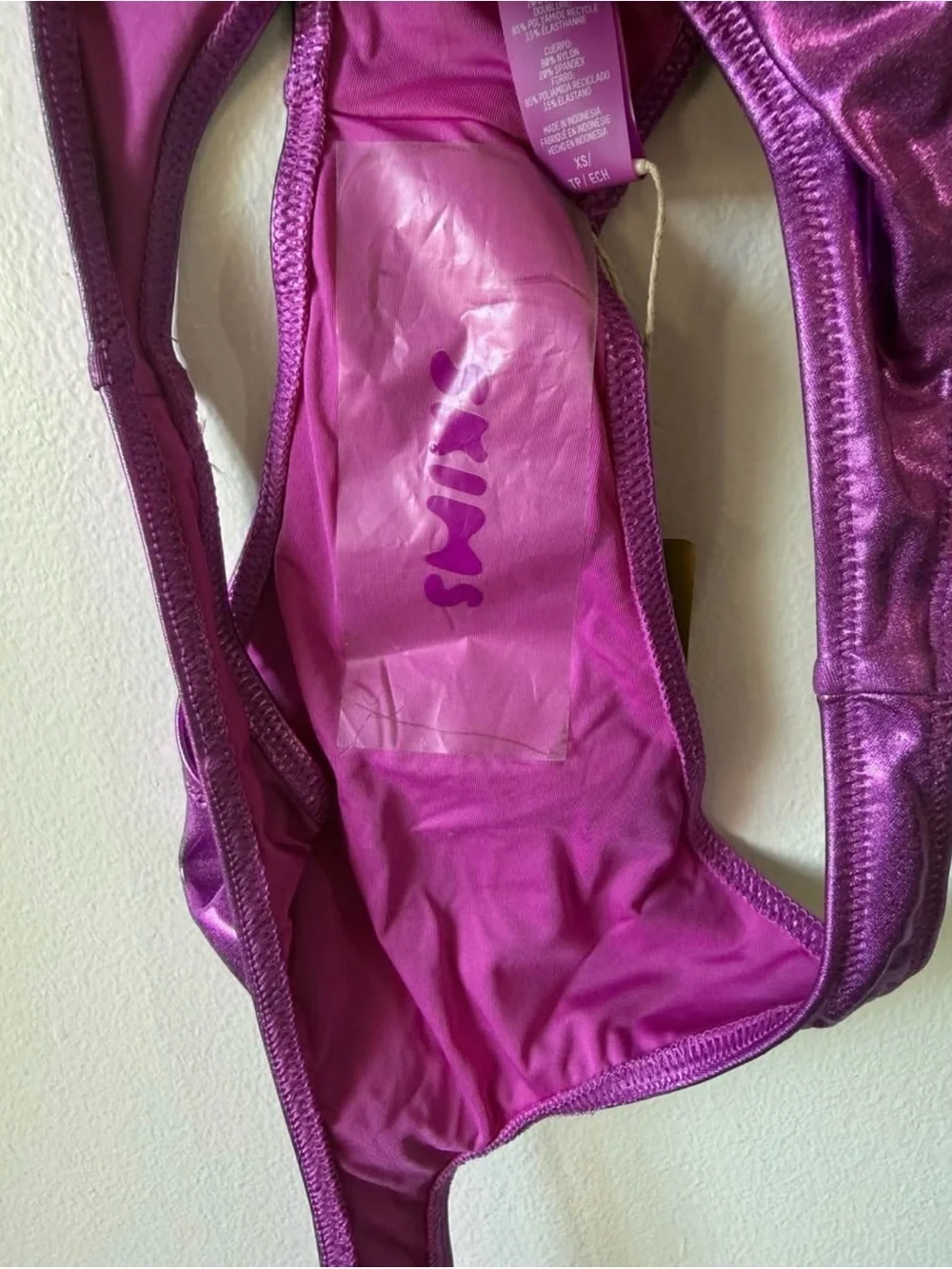 SKIMS Metallic Magenta One-Piece Bodysuit